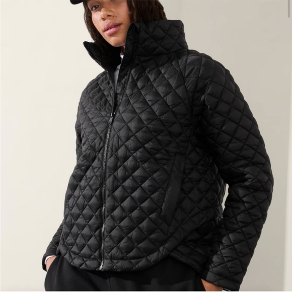 Athleta Black Puffer Jacket with Quilted Design - Picture 1 of 6